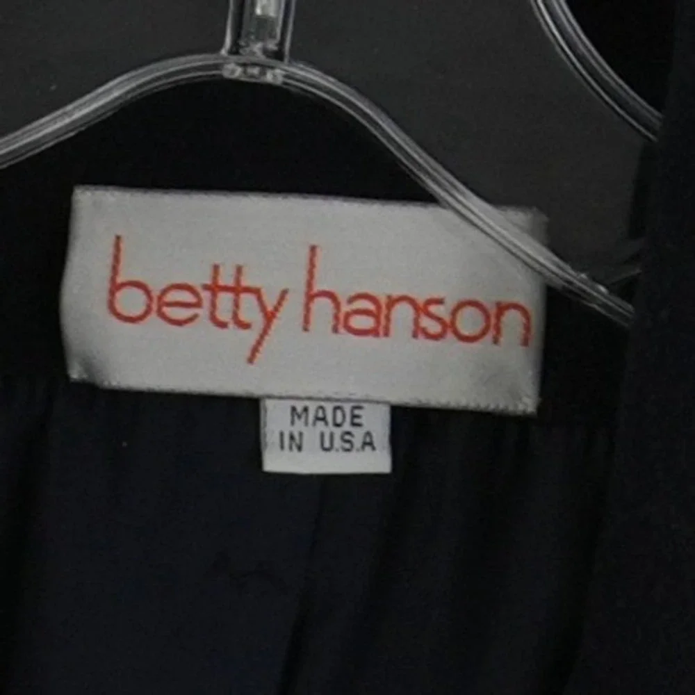 Vintage Betty Hanson 100% Pure Wool Blazer Women's Size 16 Navy Blue Cropped USA